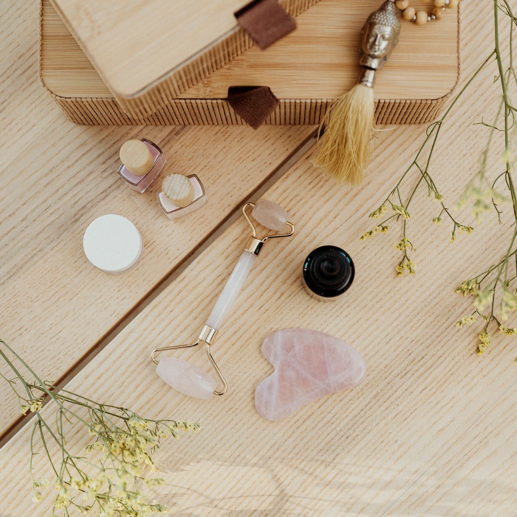 Natural personal care tools and face oil